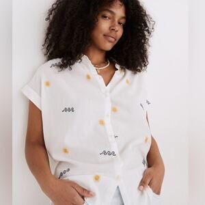NEW Madewell Sun Embroidered Central Shirt Size Medium